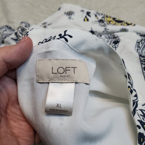 LOFT Black and Yellow Patterned Mini Dress - Picture 10 of 10